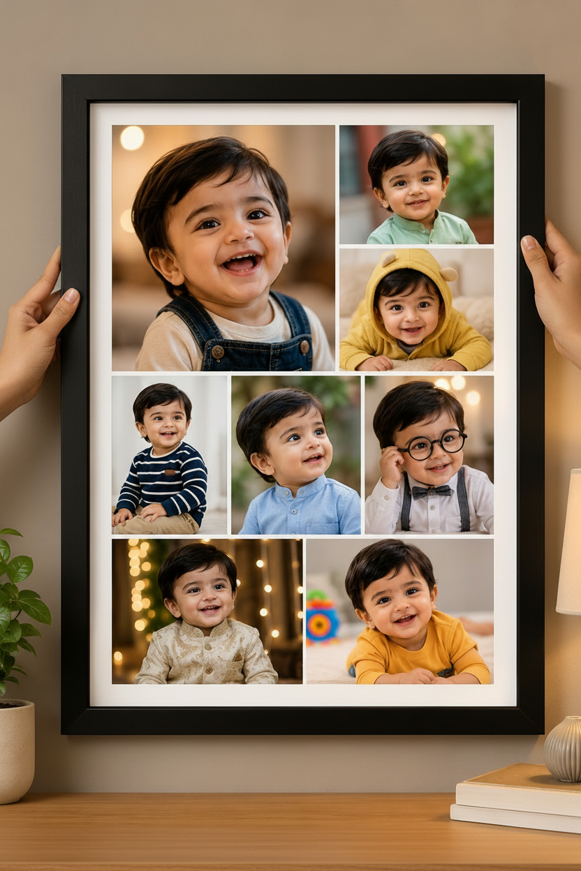 Personalized Collage photo frame with photos A4