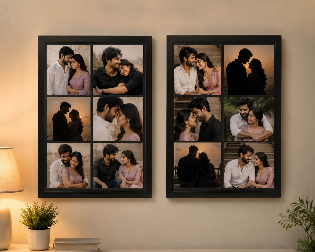 Personalized Couple Collage photo frame set of 2