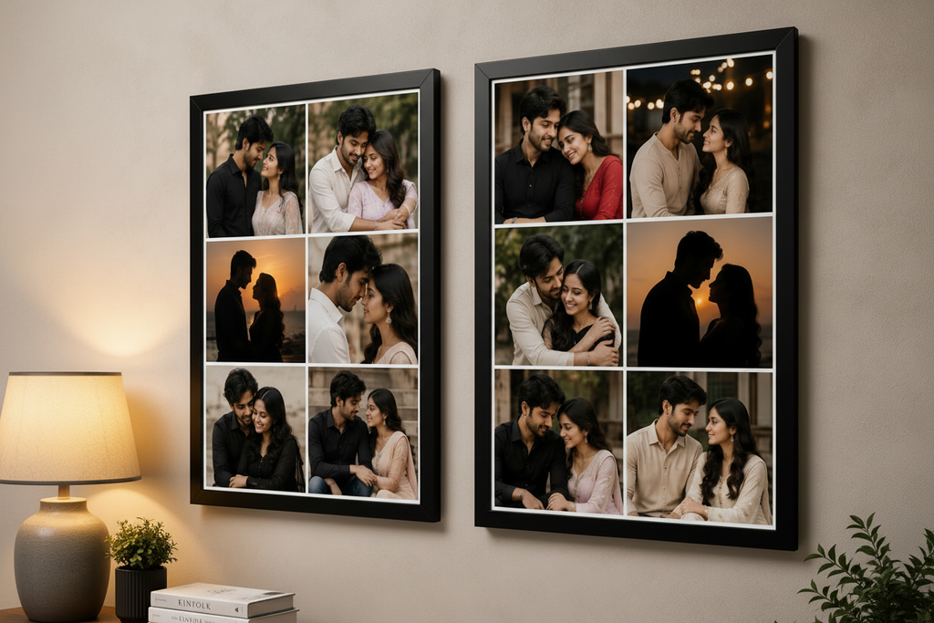 Personalized Couple Collage photos frame with photo set of 2