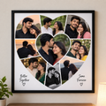 Personalized Heart Shape Couple Photo Frame with Photo and text