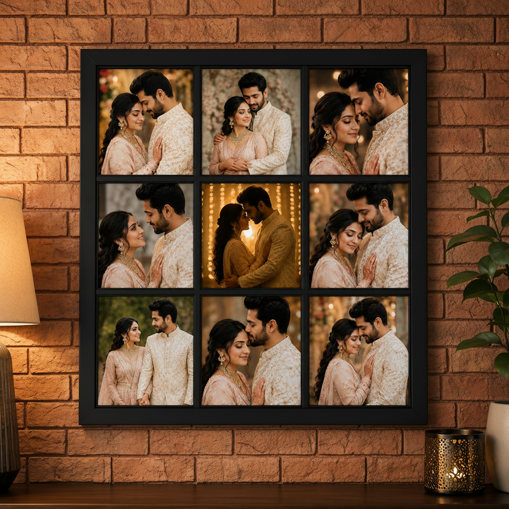 Personalized Collage photo frame 12 by 12 inches 9 photos
