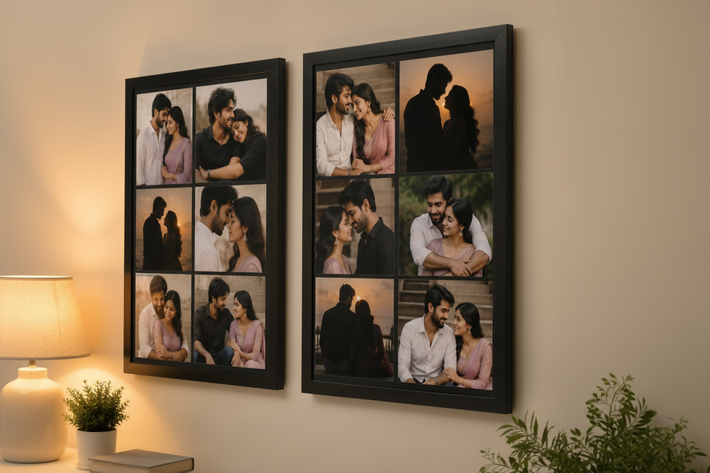 Personalized Couple Collage photo frame set of 2